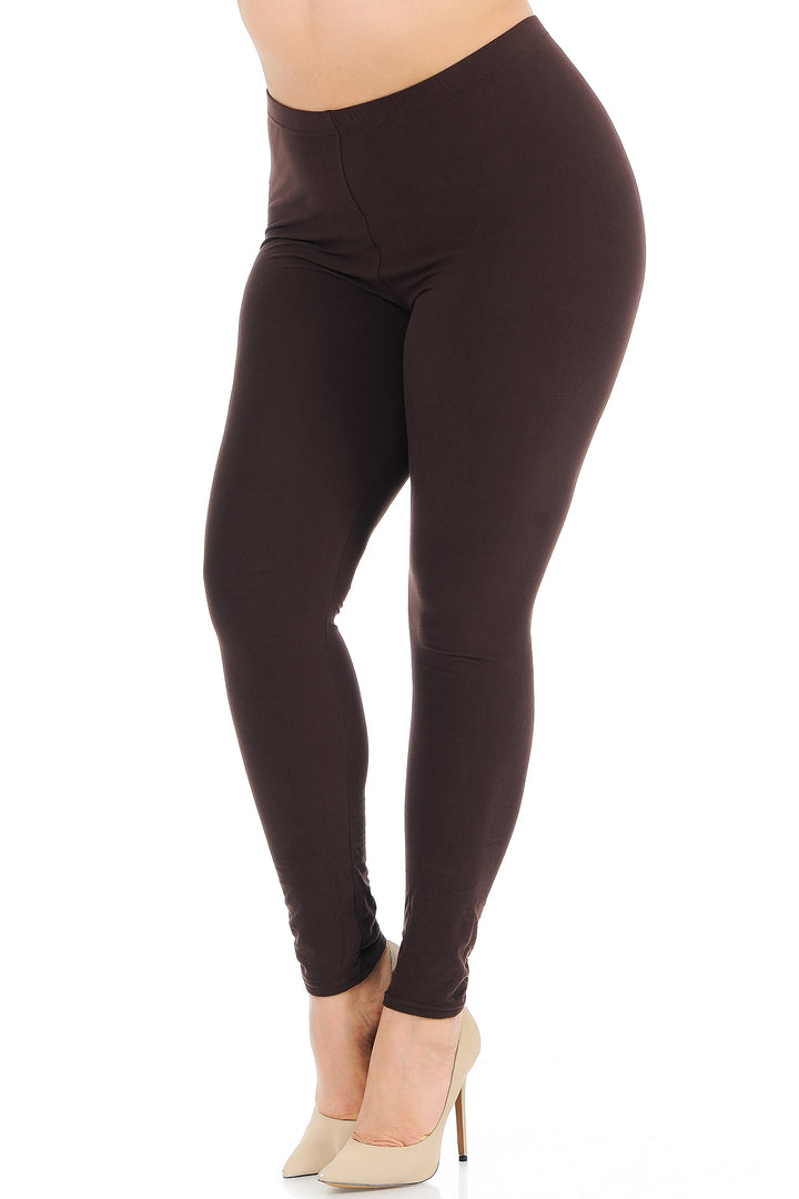 Buttery Smooth Basic Solid Plus Size Leggings - New Mix