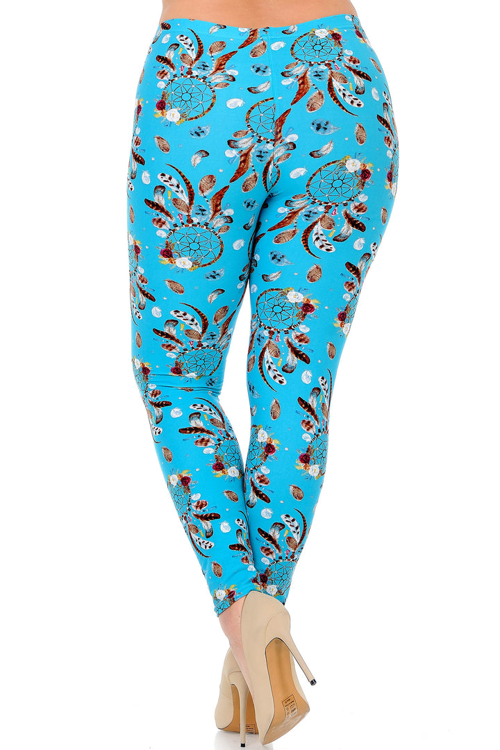 Buttery Smooth Blue Sky Dreamcatcher Plus Size Leggings