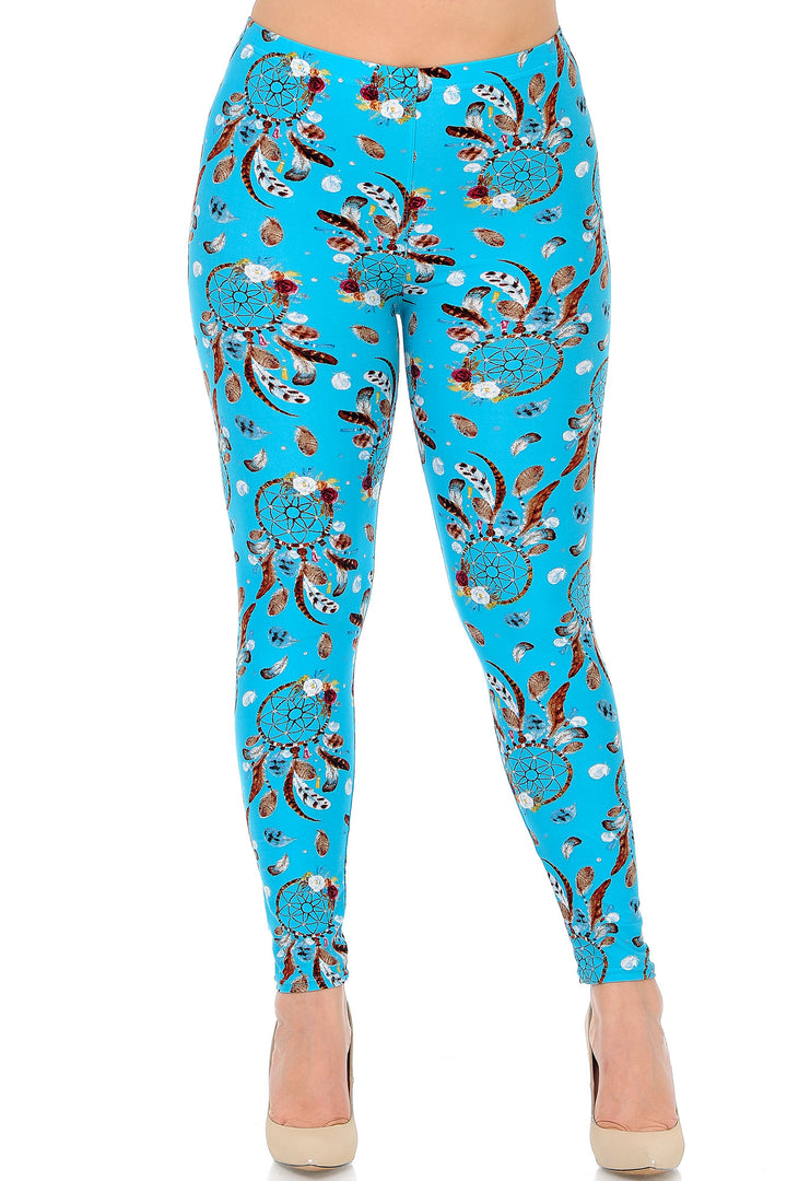 Buttery Smooth Blue Sky Dreamcatcher Plus Size Leggings