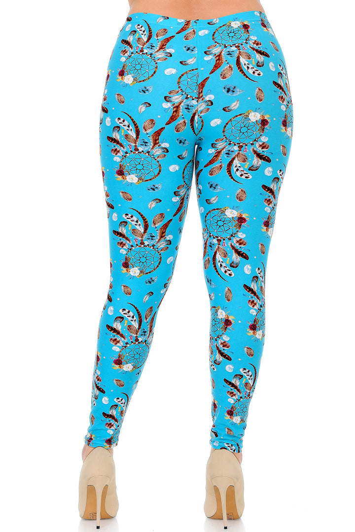 Buttery Smooth Blue Sky Dreamcatcher Plus Size Leggings