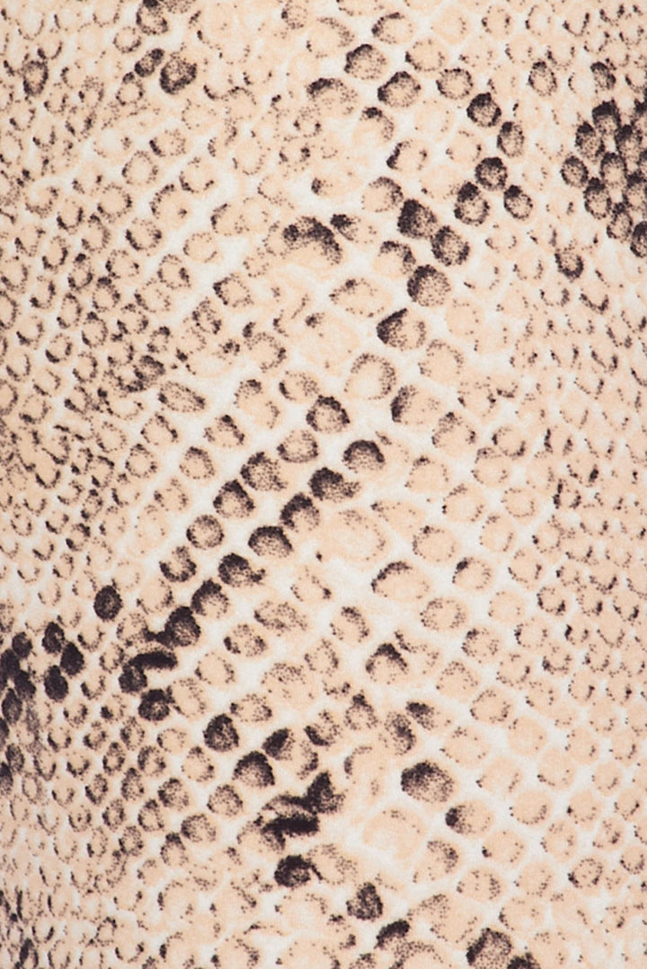 Buttery Smooth Cream Snakeskin Plus Size Leggings