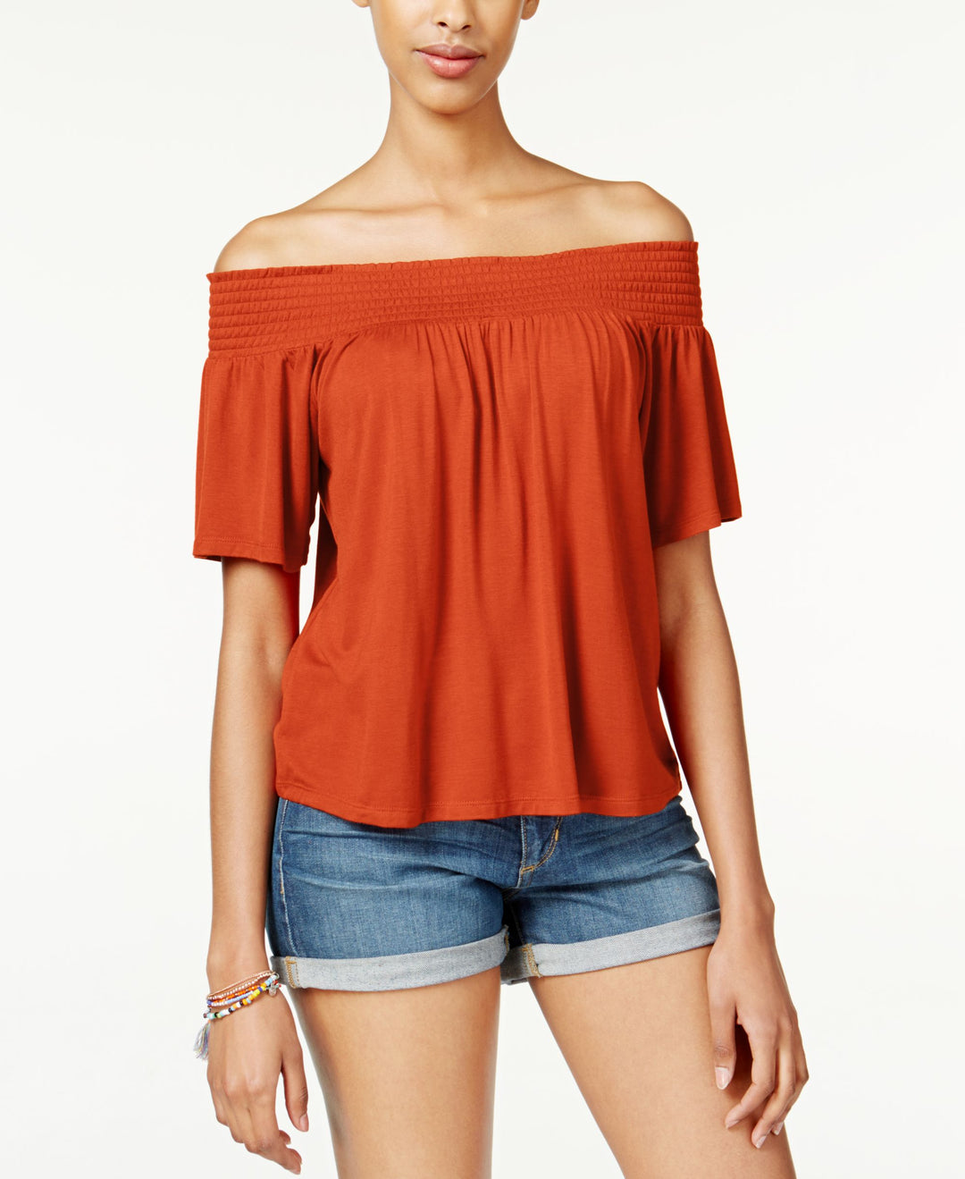 Ultra Flirt Juniors' Off-The-Shoulder Peasant Top