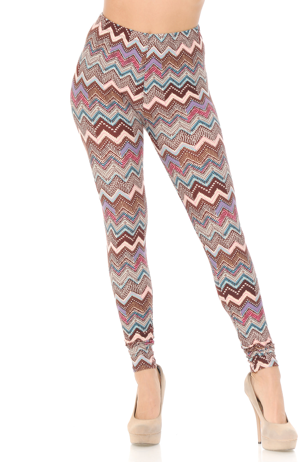 Buttery Smooth Earthen Chevron Plus Size Leggings
