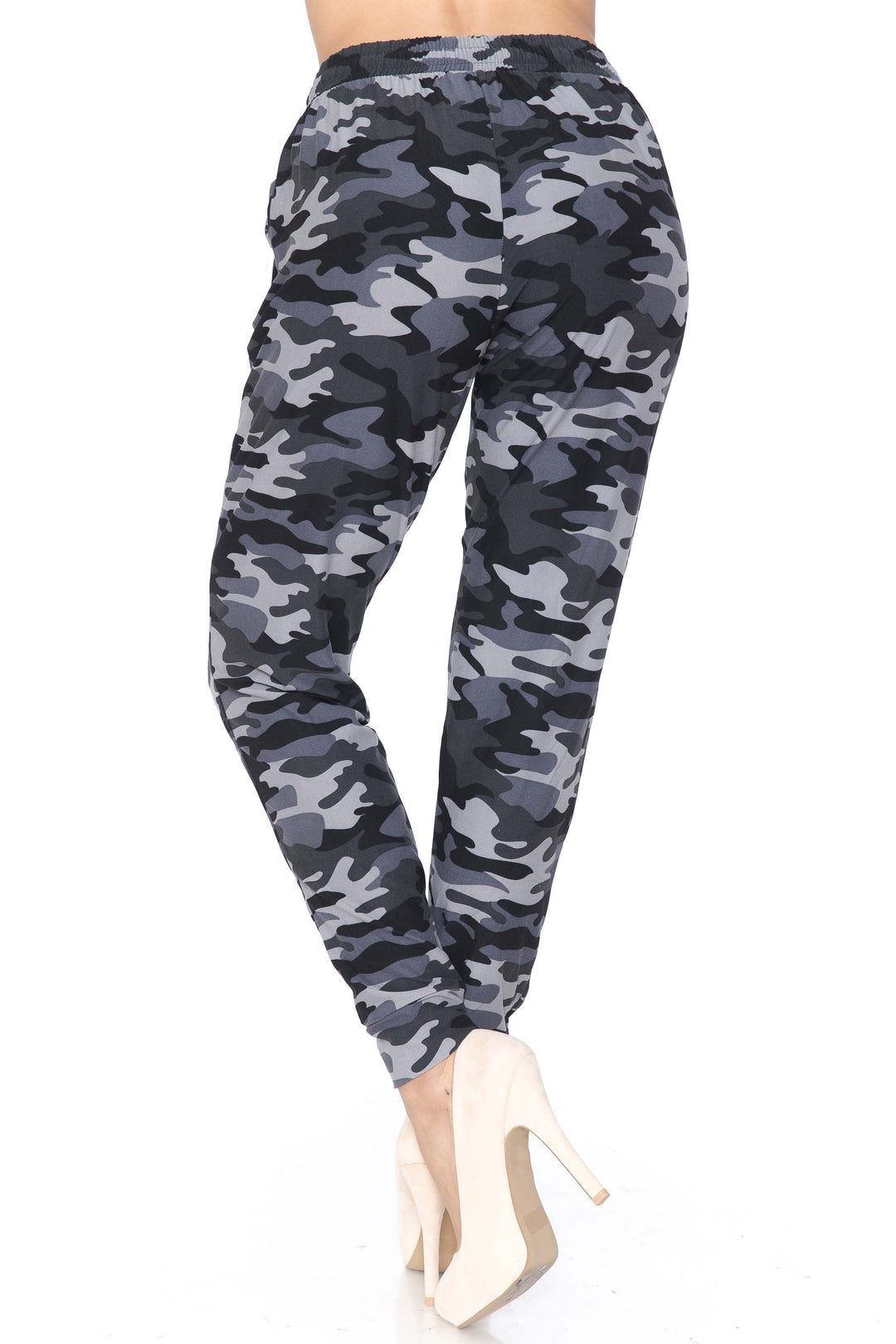 Buttery Soft Charcoal Camouflage Plus Size Joggers - New Mix