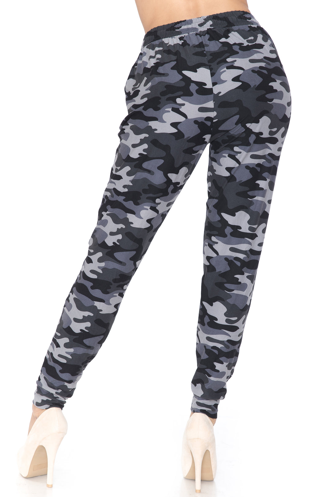 Buttery Soft Charcoal Camouflage Plus Size Joggers - New Mix