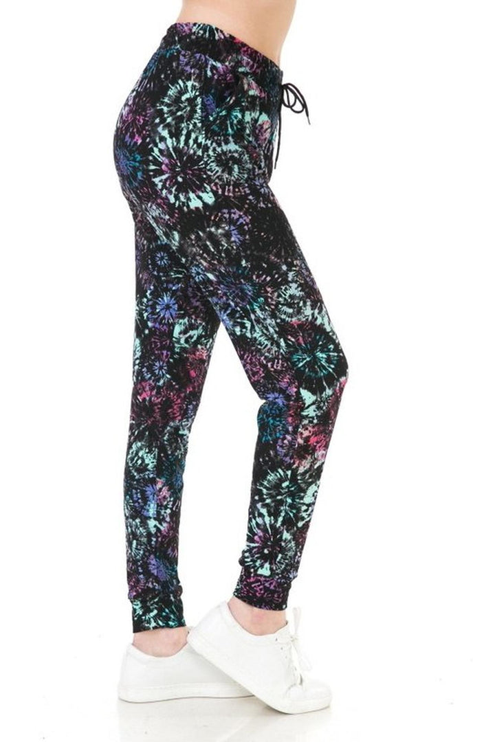 Buttery Soft Tie Dye Burst Plus Size Joggers