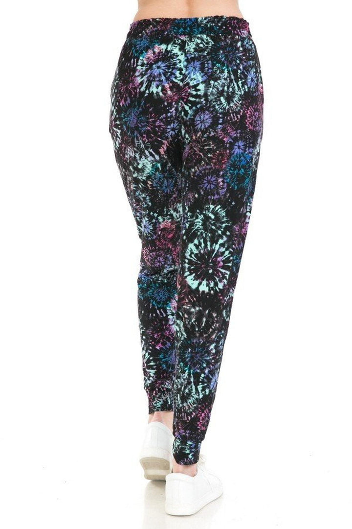 Buttery Soft Tie Dye Burst Plus Size Joggers