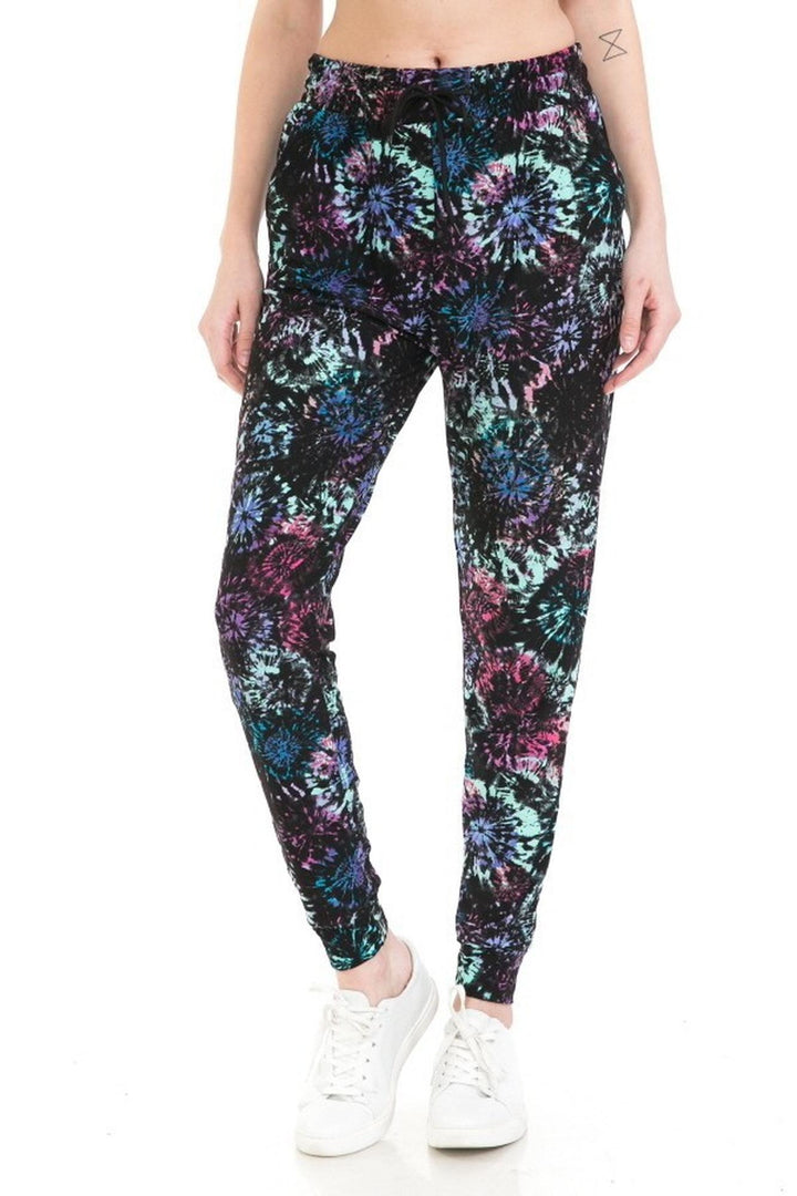 Buttery Soft Tie Dye Burst Plus Size Joggers
