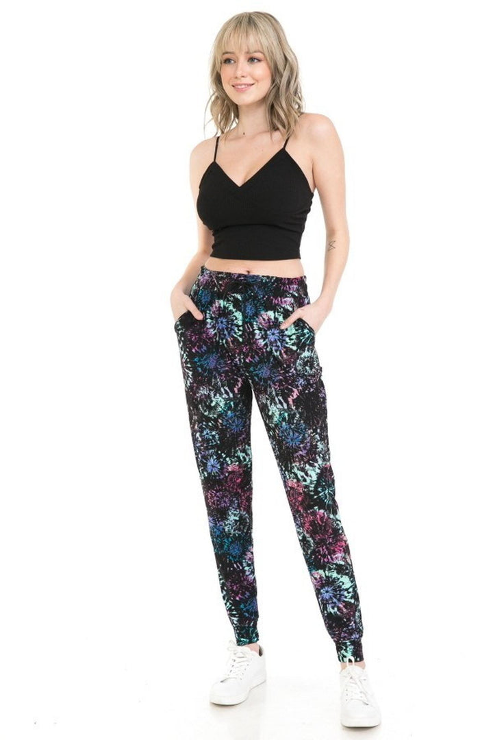 Buttery Soft Tie Dye Burst Plus Size Joggers