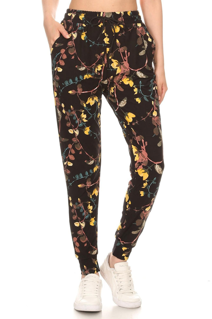 Buttery Soft Sunrise Floral Plus Size Joggers