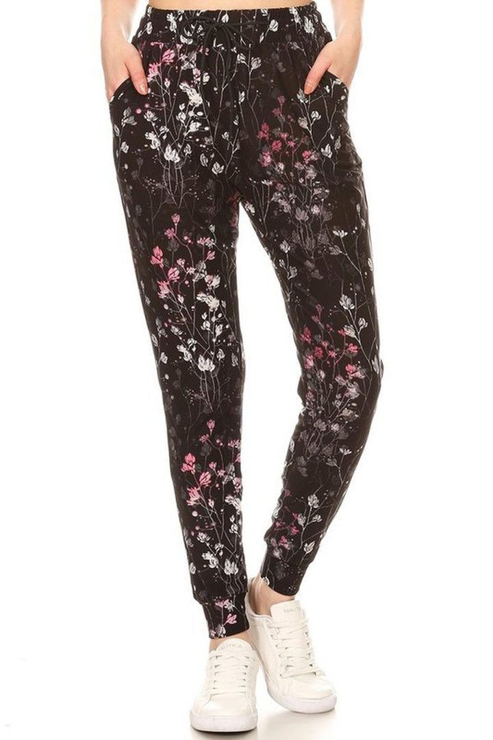 Buttery Soft Dainty Floral Blossom Plus Size Joggers