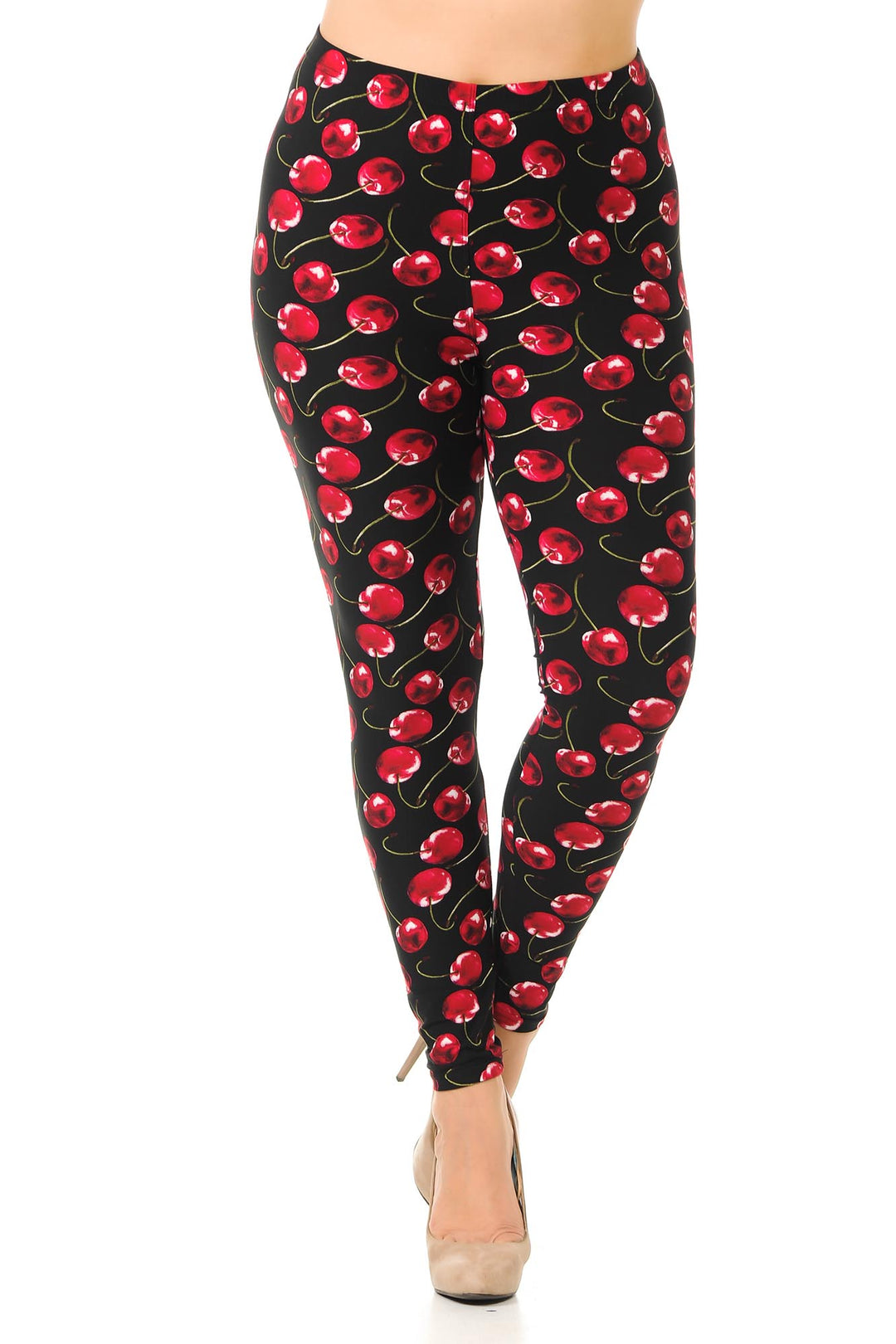 Buttery Smooth Summer Wild Cherry Plus Size Leggings