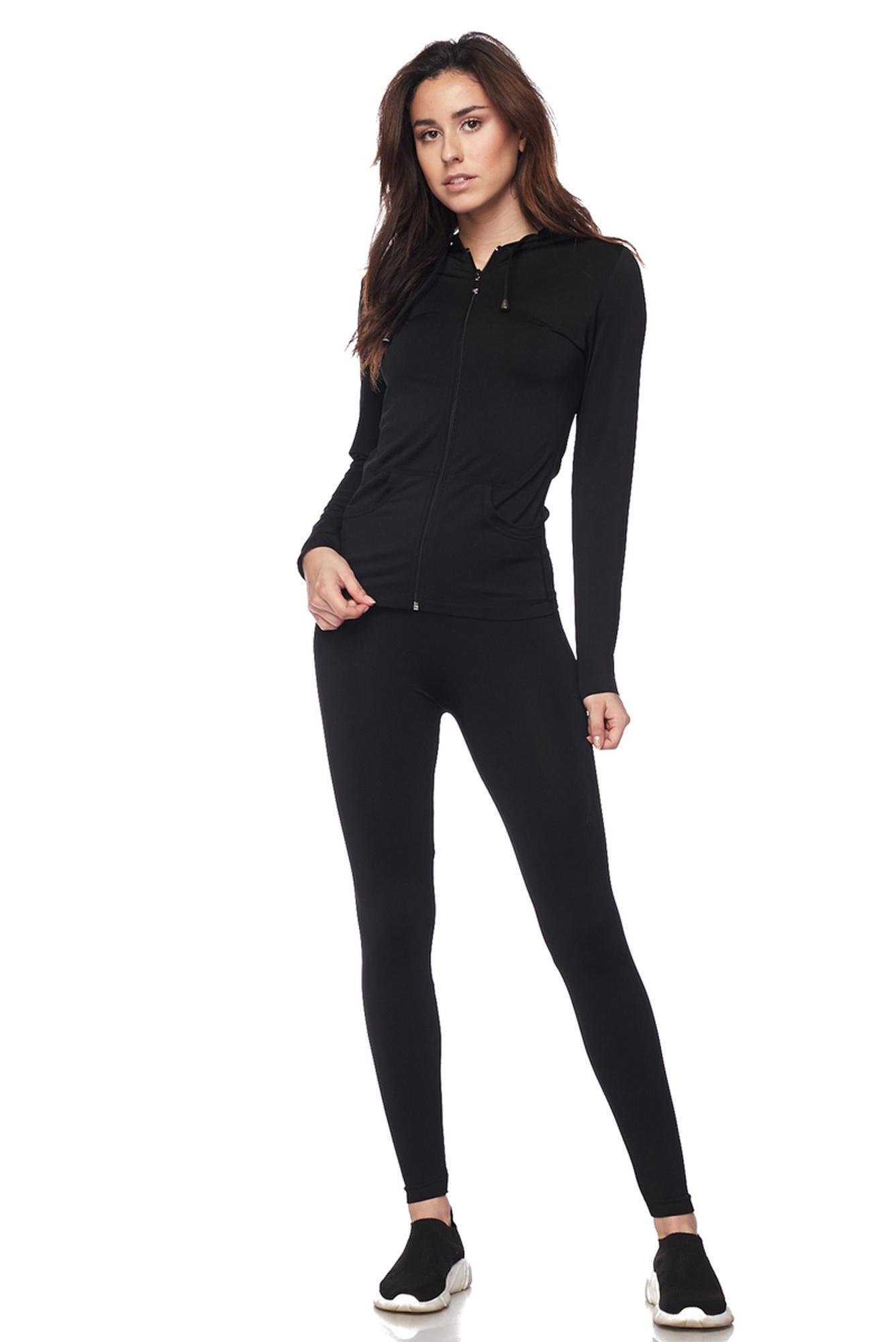 Premium Zipper Hoodie Jacket and Legging Set - Plus Size