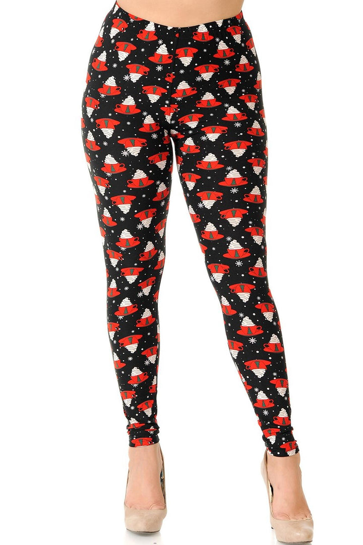 Buttery Smooth Mocha Cappuccino Plus Size Christmas Leggings