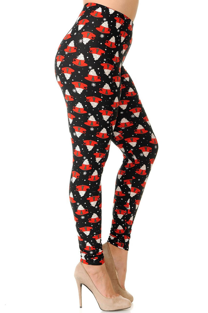 Buttery Smooth Mocha Cappuccino Plus Size Christmas Leggings