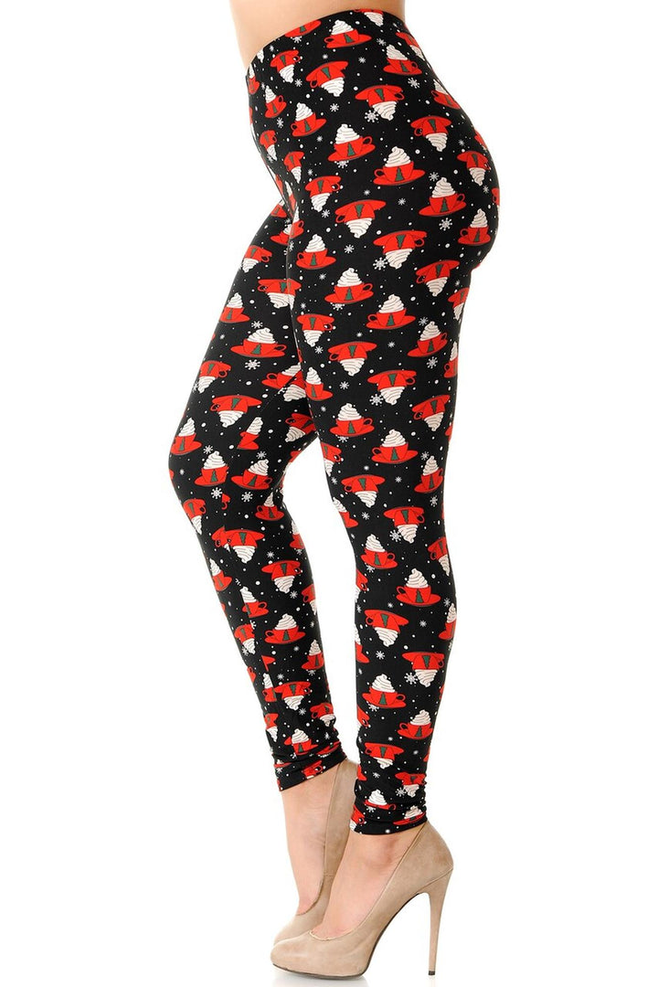 Buttery Smooth Mocha Cappuccino Plus Size Christmas Leggings