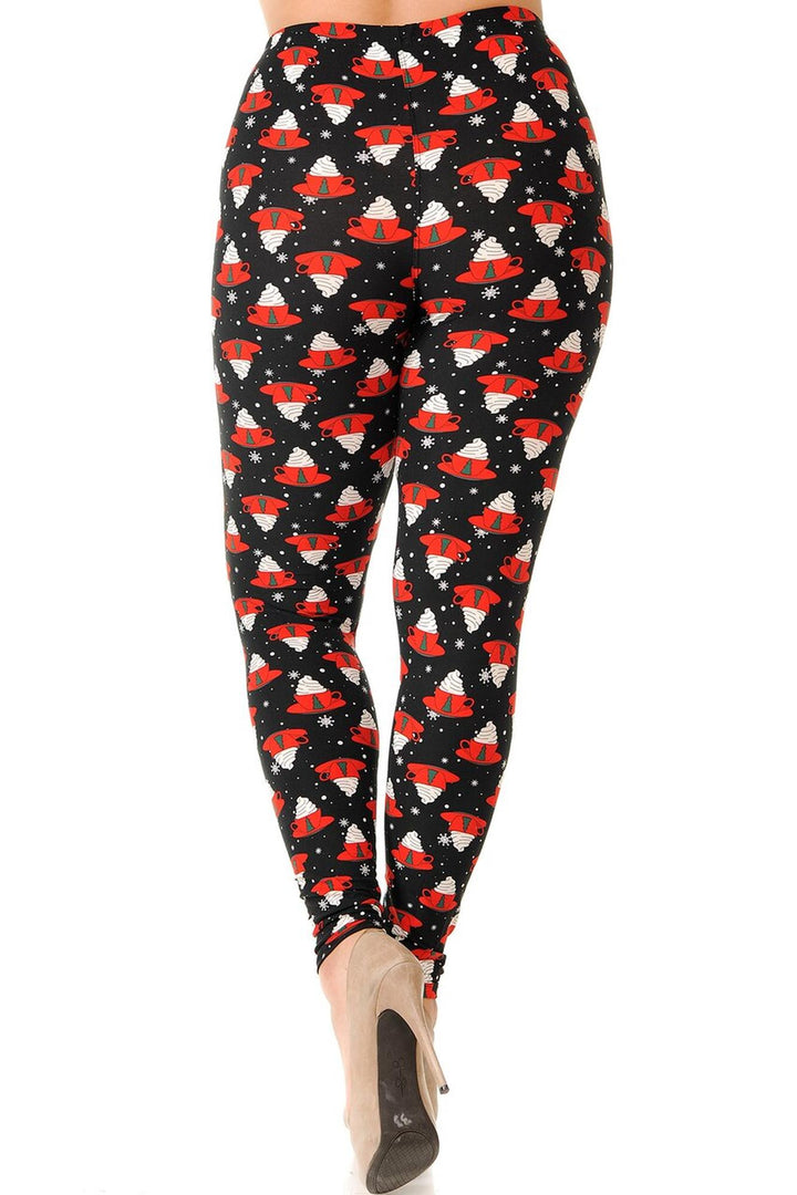 Buttery Smooth Mocha Cappuccino Plus Size Christmas Leggings