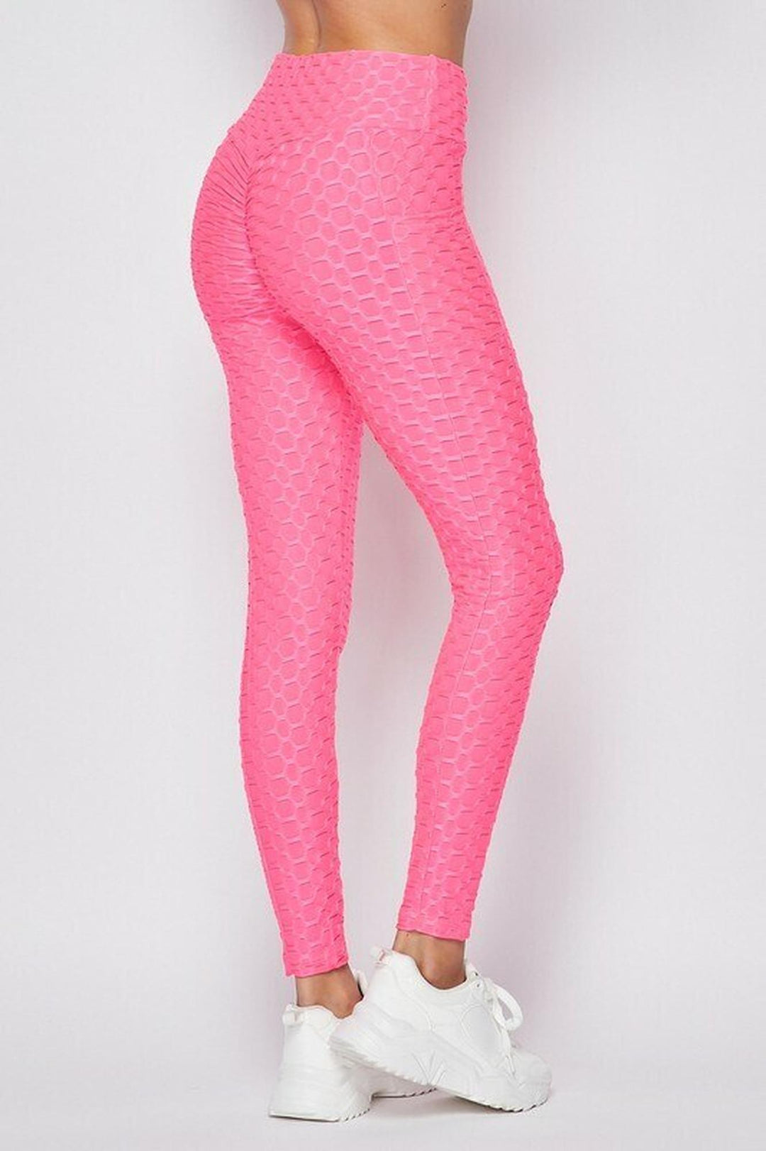 Scrunch Butt Textured High Waisted Plus Size Leggings with Pockets