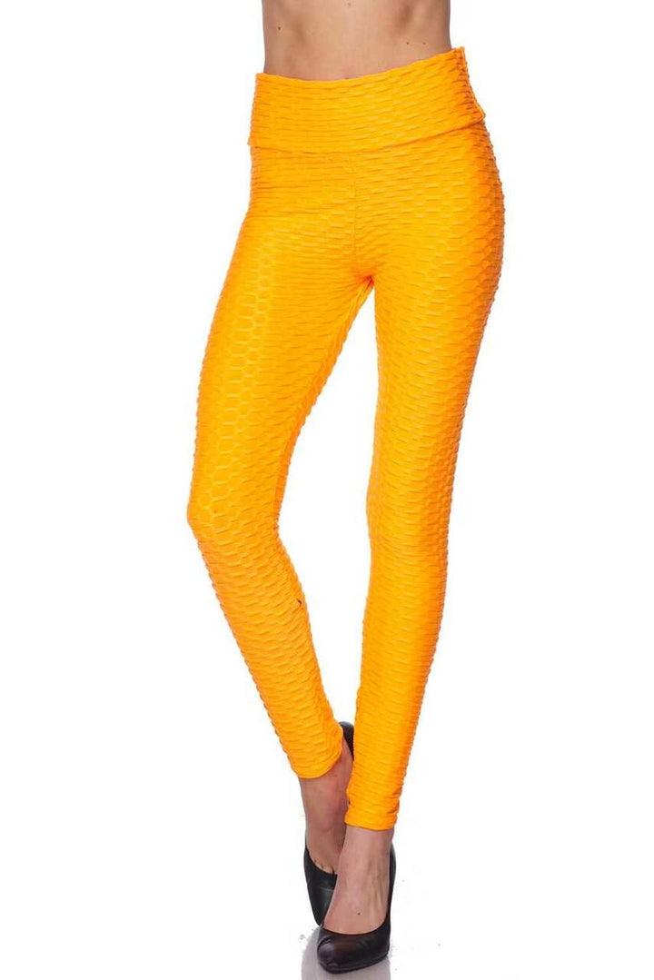 Scrunch Butt Textured High Waisted Plus Size Leggings with Pockets