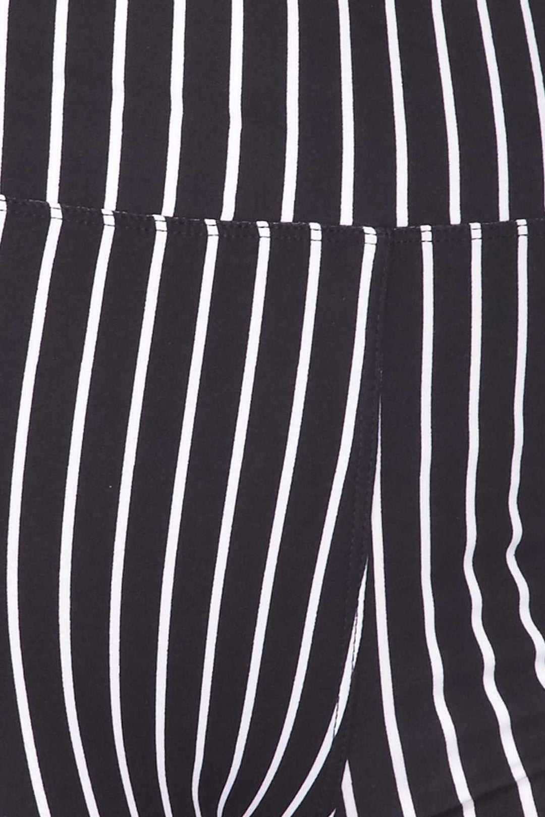 Buttery Soft Black Pinstripe Plus Size Biker Shorts - 3 Inch Waist Band