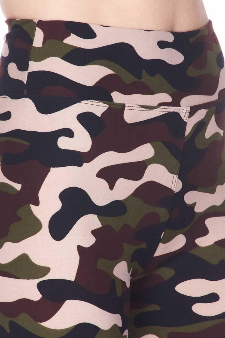 Buttery Soft Flirty Camouflage Biker Plus Size Shorts - 3 Inch Waist Band