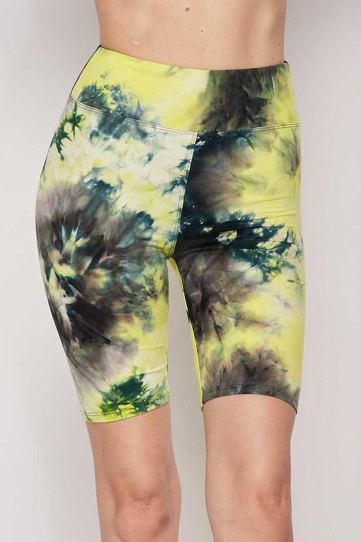 Wholesale Buttery Soft Tie Dye High Waisted Plus Size Biker Shorts - 3 Inch Waist