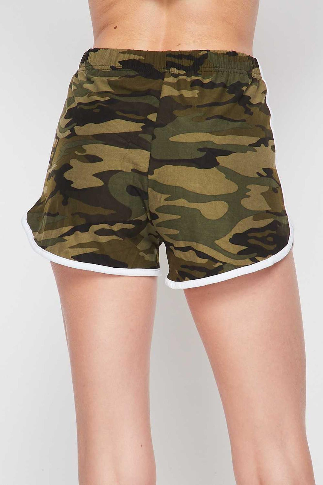 Buttery Soft Green and White Camouflage Plus Size Dolphin Shorts