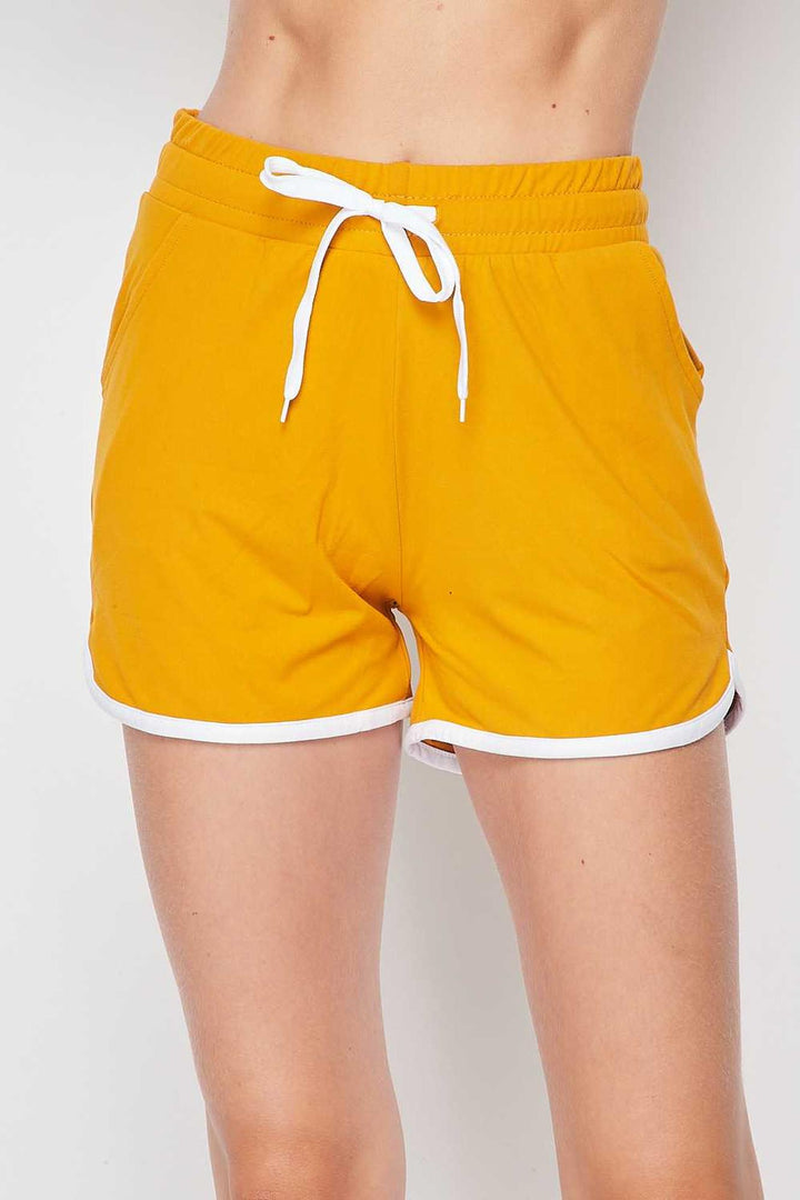 Buttery Soft Drawstring Waist Plus Size Dolphin Shorts with Pockets
