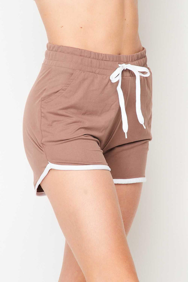 Buttery Soft Drawstring Waist Plus Size Dolphin Shorts with Pockets