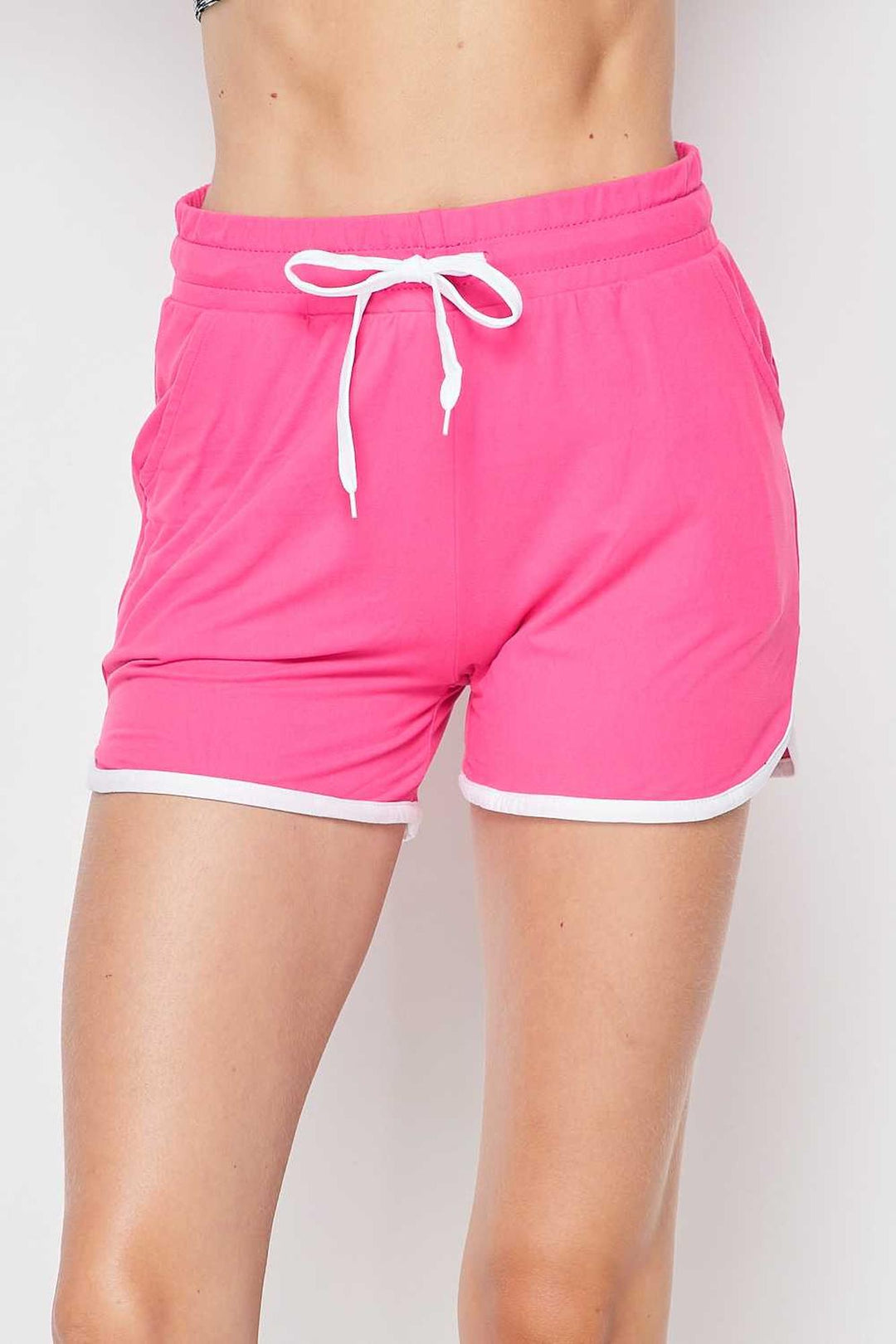 Buttery Soft Drawstring Waist Plus Size Dolphin Shorts with Pockets