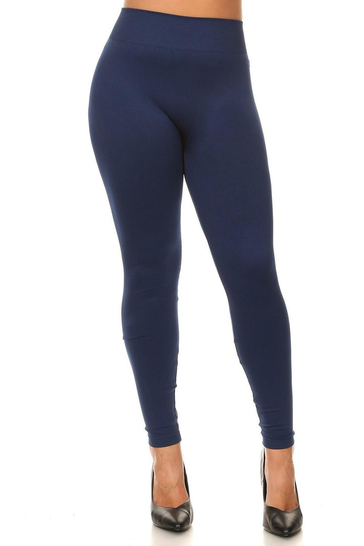 Thick Solid Basic Plus Size Leggings
