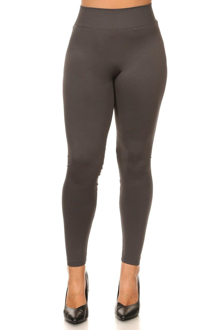 Thick Solid Basic Plus Size Leggings