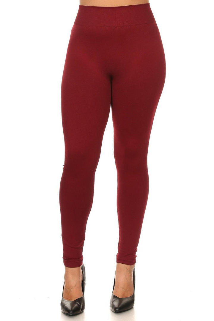 Thick Solid Basic Plus Size Leggings