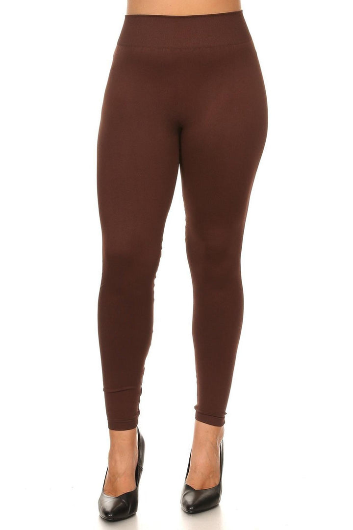 Thick Solid Basic Plus Size Leggings