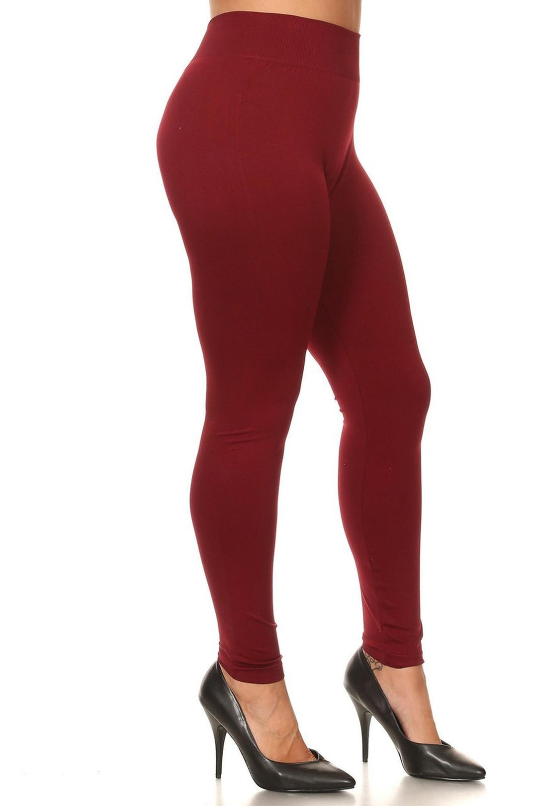 Thick Solid Basic Plus Size Leggings
