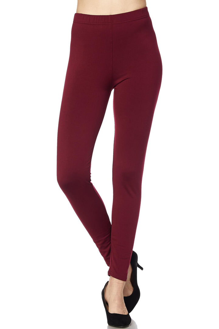 Fleece Lined Solid Plus Size Leggings