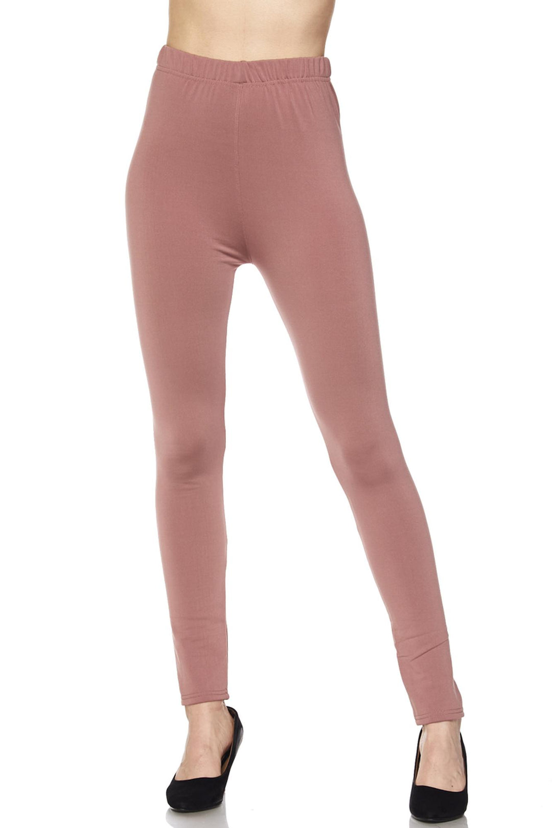 Fleece Lined Solid Plus Size Leggings