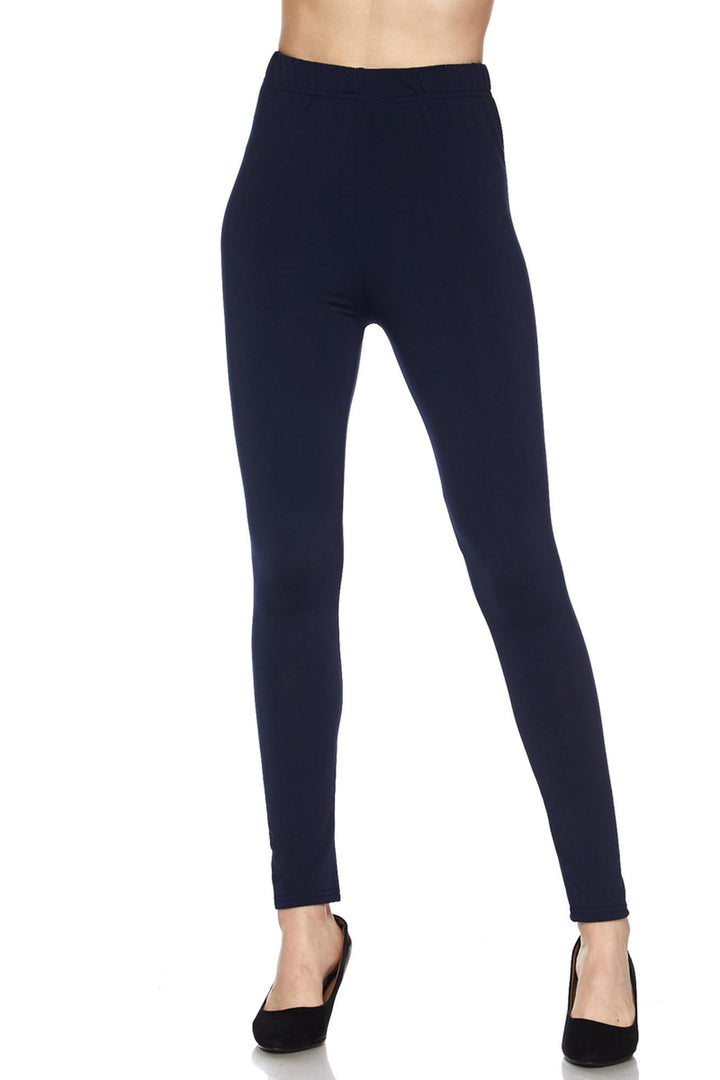Fleece Lined Solid Plus Size Leggings