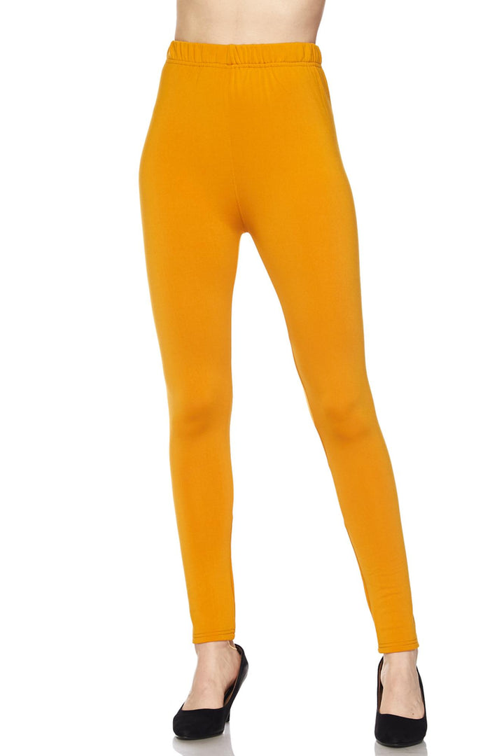 Fleece Lined Solid Plus Size Leggings