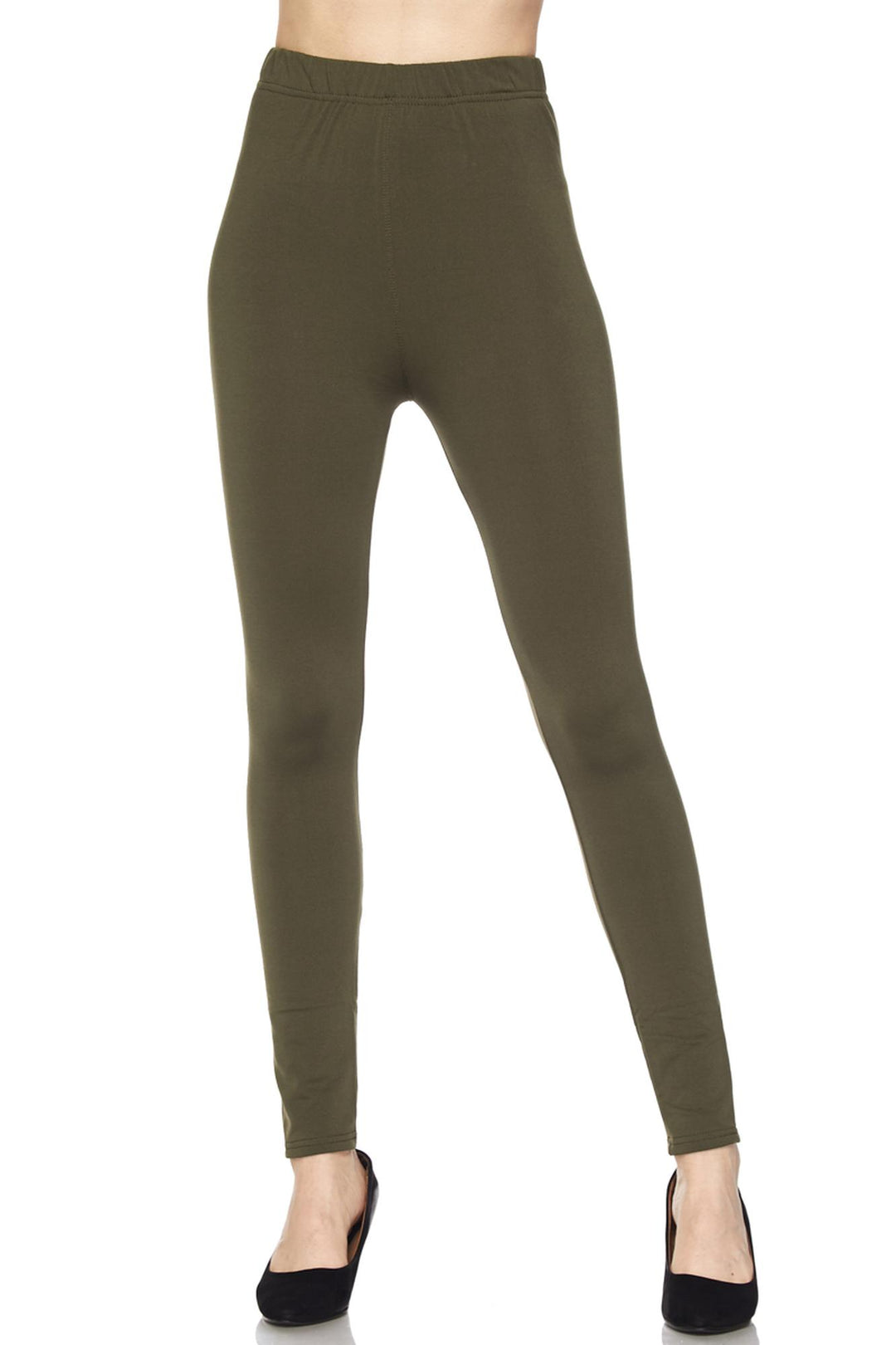 Fleece Lined Solid Plus Size Leggings