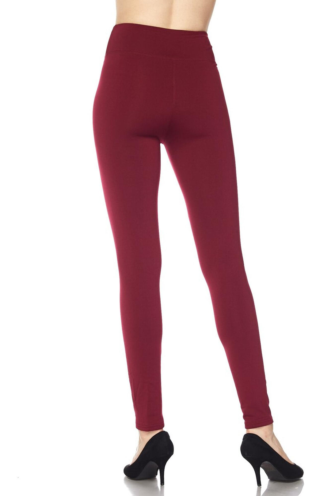 High Waisted Fleece Lined Plus Size Leggings - 3 Inch Waistband