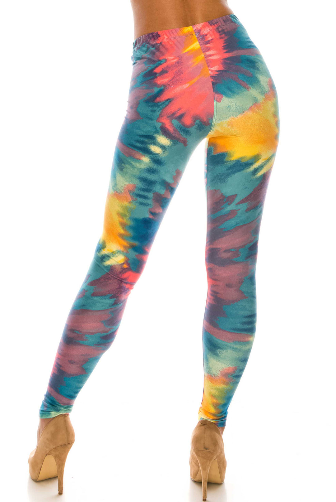 Buttery Smooth Multi-Color-Bold Tie Dye Plus Size Leggings