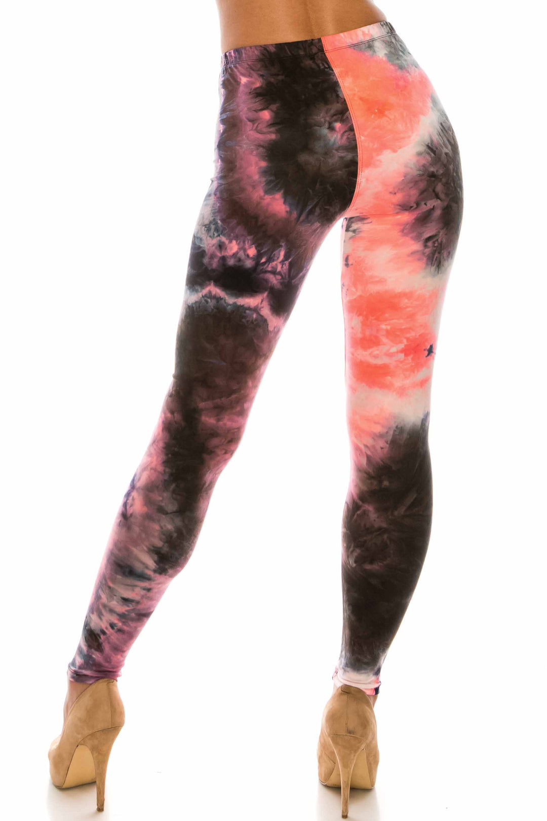 Buttery Smooth Coral Tie Dye Plus Size Leggings