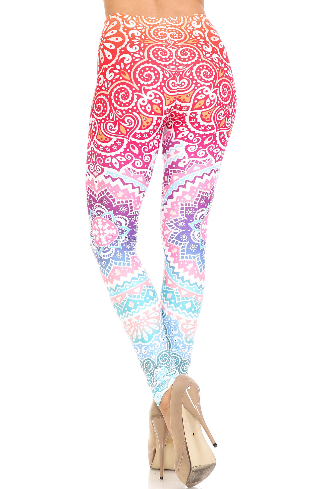 Creamy Soft Ombre Mandala Aztec Plus Size Leggings - USA Fashion