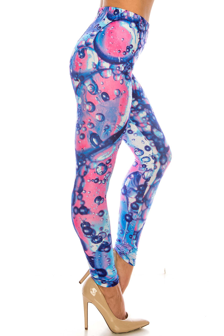 Creamy Soft Brilliant Bubbles Plus Size Leggings - USA Fashion