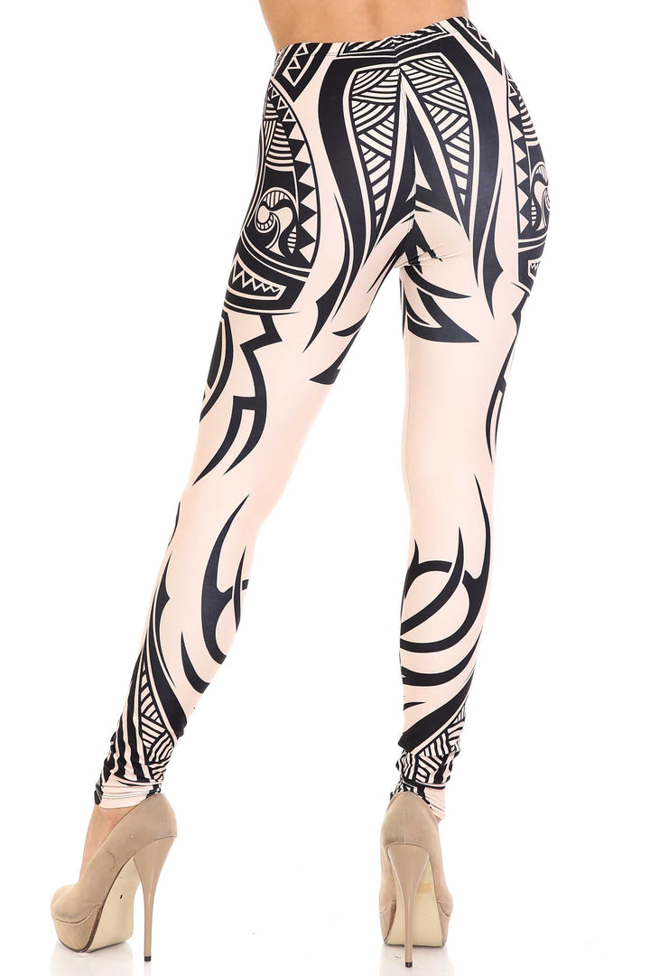 Creamy Soft Celestial Tribal Plus Size Leggings - USA Fashion