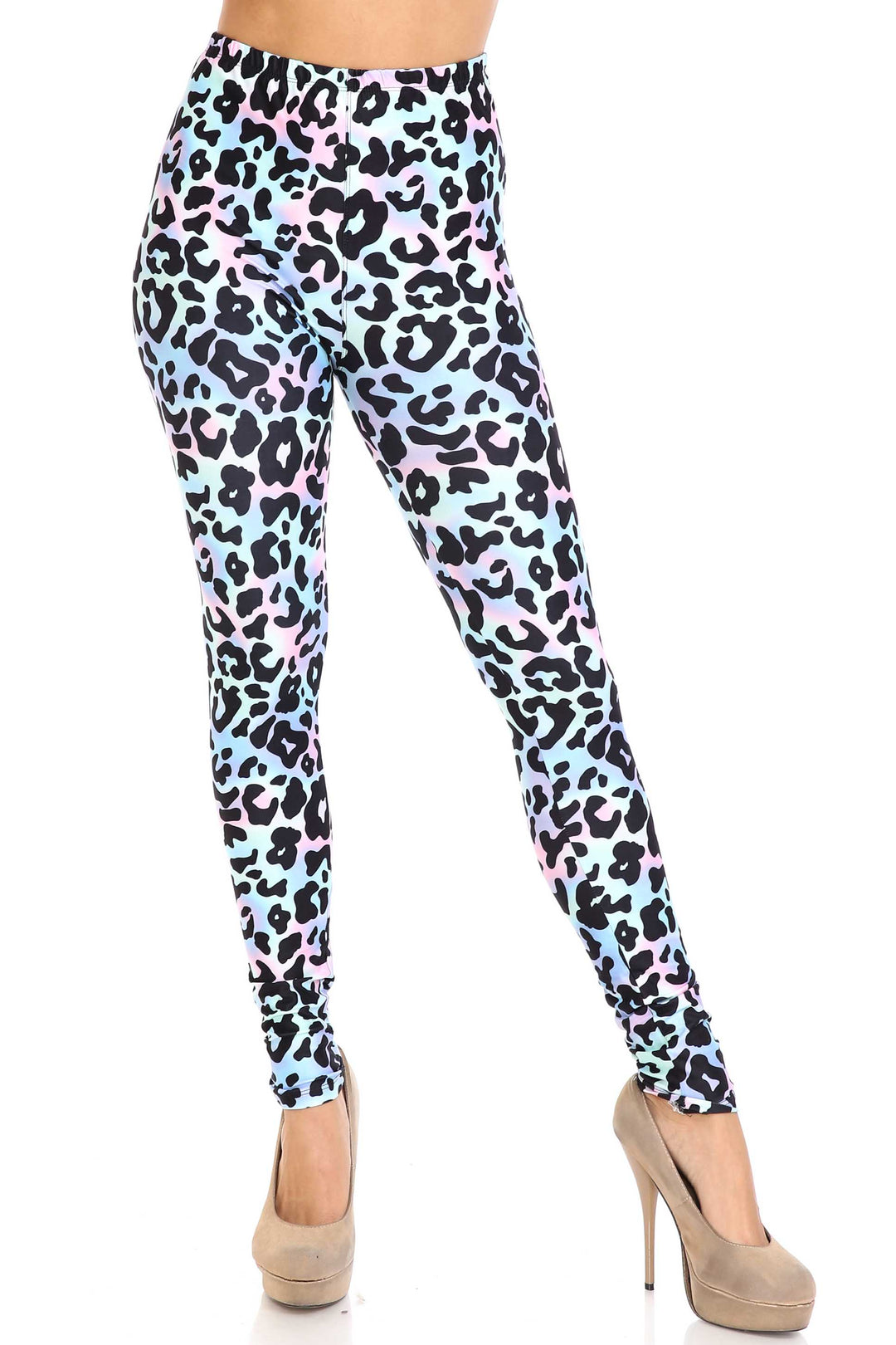 Creamy Soft Chromatic Leopard Plus Size Leggings - By USA Fashion