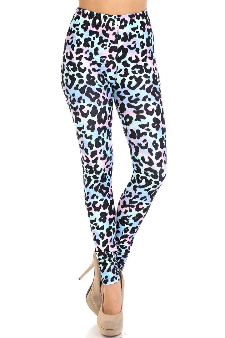 Creamy Soft Chromatic Leopard Plus Size Leggings - By USA Fashion