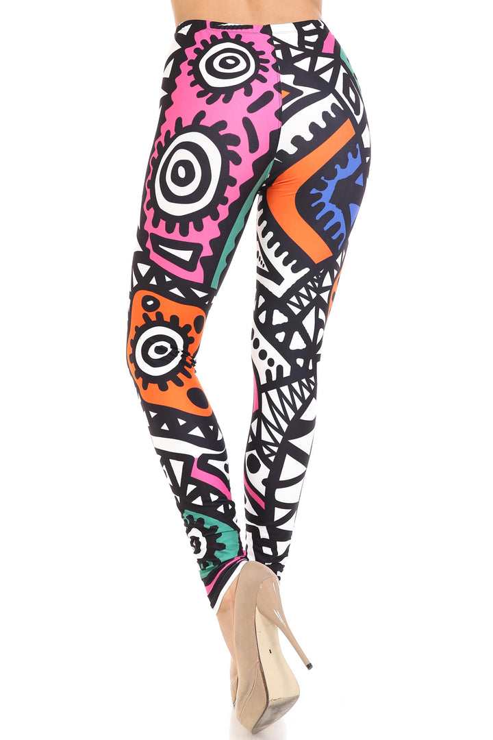 Creamy Soft Color Tribe Plus Size Leggings - By USA Fashion
