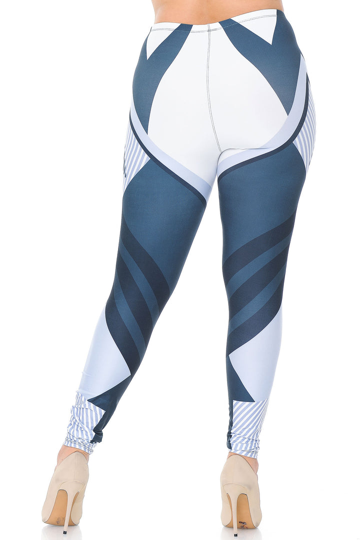 Creamy Soft Contour Angles Plus Size Leggings - USA Fashion